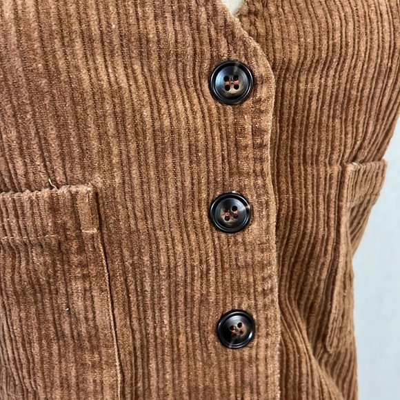 Love Riche brown corduroy and plaid back cropped vest size M - Picture 4 of 6